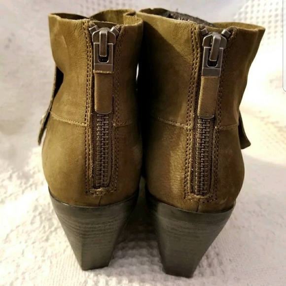 Eileen Fisher ankle boot 6 Tag olive green nubuck - Picture 3 of 7